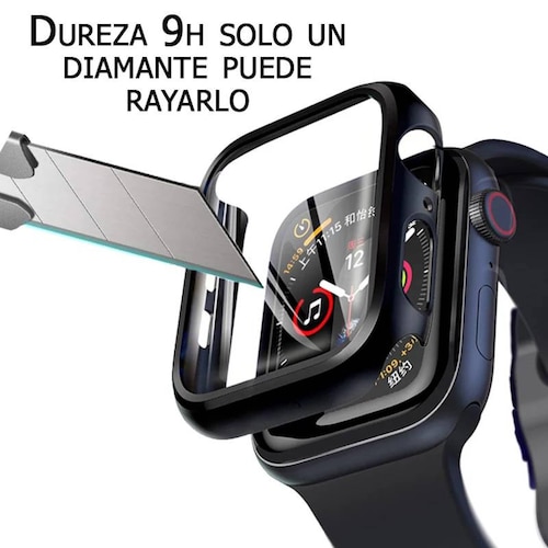 Funda con cristal templado para Apple Watch 38MM ROSA GOLD