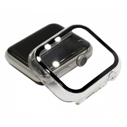 Funda con cristal templado para Apple Watch 38MM TRANSPARENTE