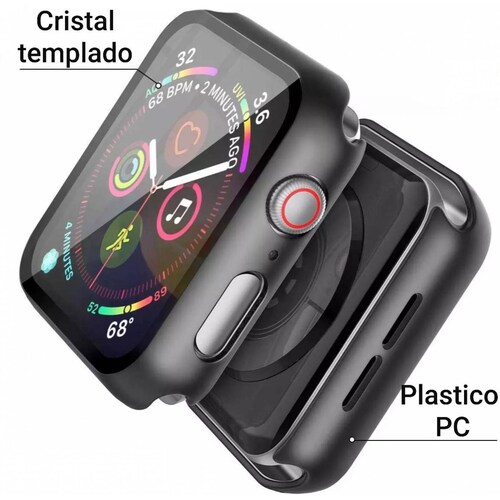Funda con cristal templado para Apple Watch 38MM TRANSPARENTE