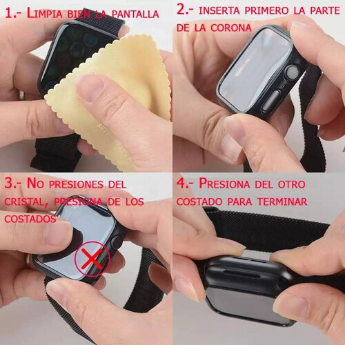 Funda con cristal templado para Apple Watch 38MM TRANSPARENTE