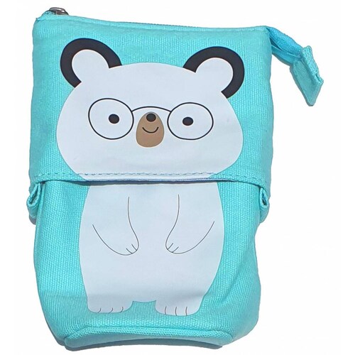 Lapicera estuche organizador lapices y plumones desplegable Oso Blanco