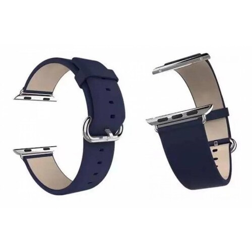 Correa De Piel Con Hebilla Para Apple Watch 42 y 44 mm Marino