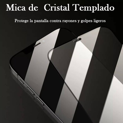 Contact Protector de Pantalla Cristal Templado para iPhone 12 Pro Max Borde  Negro