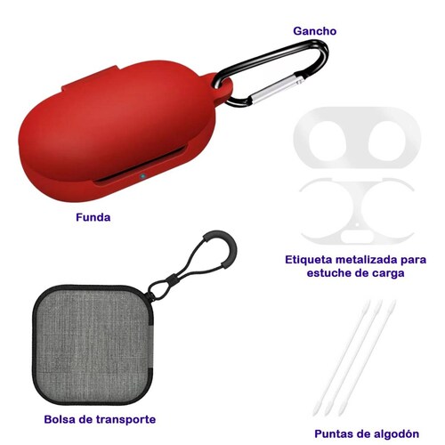 Funda con accesorios para Galaxy Buds plus y Galaxy Buds Rojo