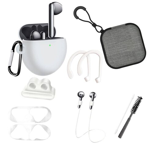 Funda y kit de Accesorios 9 en 1 para Huawei Freebuds 4 Blanco