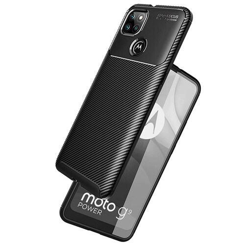 Funda con Acabado tipo Fibra de Carbono para Motorola G9 Power