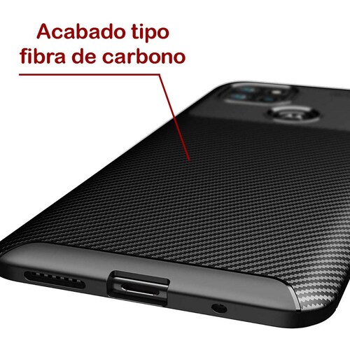 Funda con Acabado tipo Fibra de Carbono para Motorola G9 Power