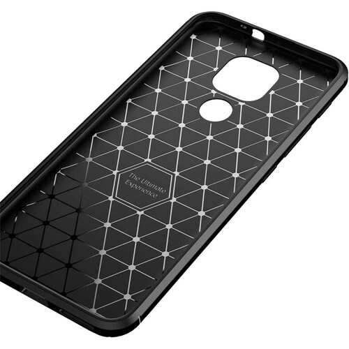 Funda con Acabado tipo Fibra de Carbono para Motorola G9 Play