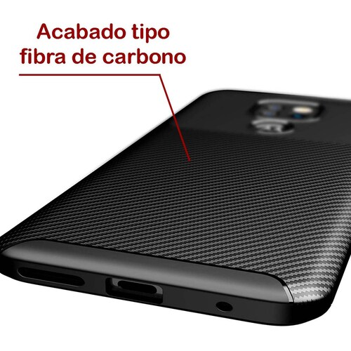 Funda con Acabado tipo Fibra de Carbono para Motorola G9 Play