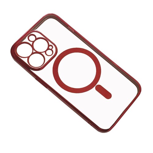 Funda Magsafe con Protector de Cámara para Iphone 13 Pro Max Rojo