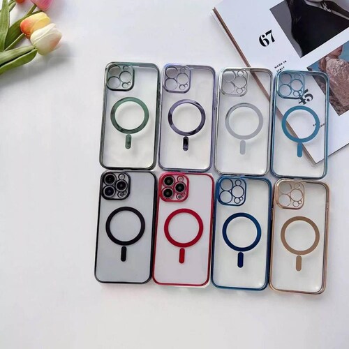 Funda Magsafe con Protector de Cámara para Iphone 13 Pro Max Rojo