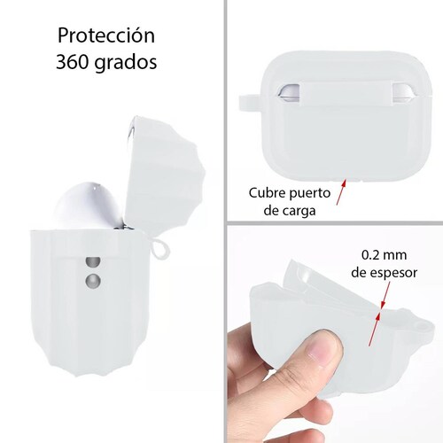 Funda para Airpods Pro 2 Generación y Pluma Limpiadora Blanco