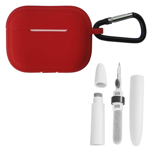 Funda para Airpods Pro 2 Generación y Pluma Limpiadora Rojo