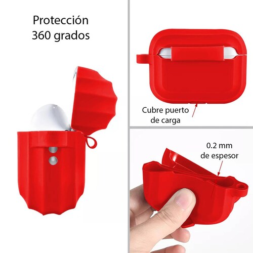 Funda para Airpods Pro 2 Generación y Pluma Limpiadora Rojo