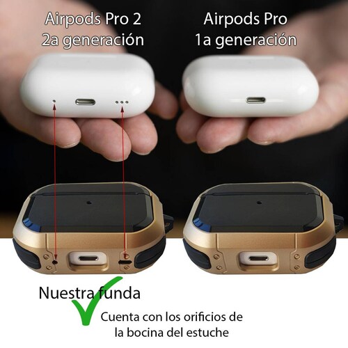 Funda Uso Rudo para Airpods Pro 2a Gen. y pluma limpiadora Verde