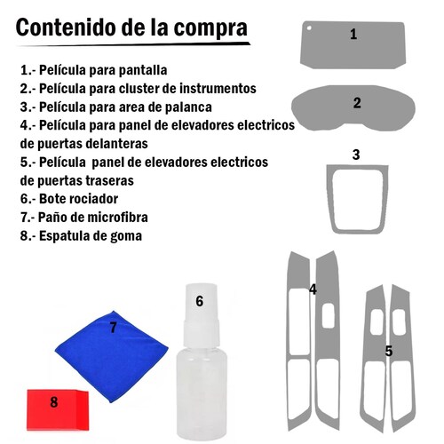 Protector interior para Chevrolet Aveo LT 2024 Kit PPF