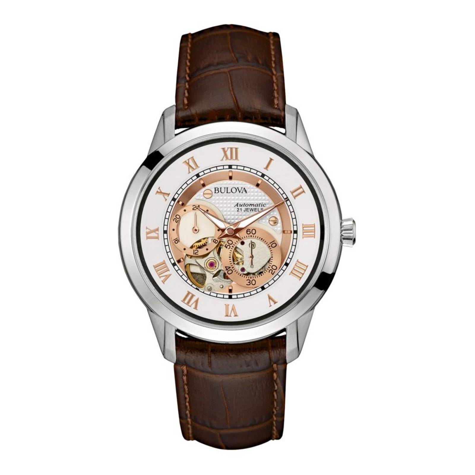 Reloj Bulova Mechanicals Caballero Marron 96A172 S004