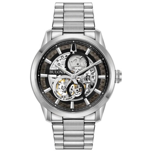 Reloj Bulova Mechanicals Caballero Plateado 96A208 - S004 