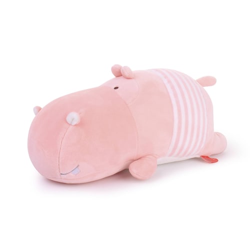 Peluche Hipopotamo rosa acostado 30 cm