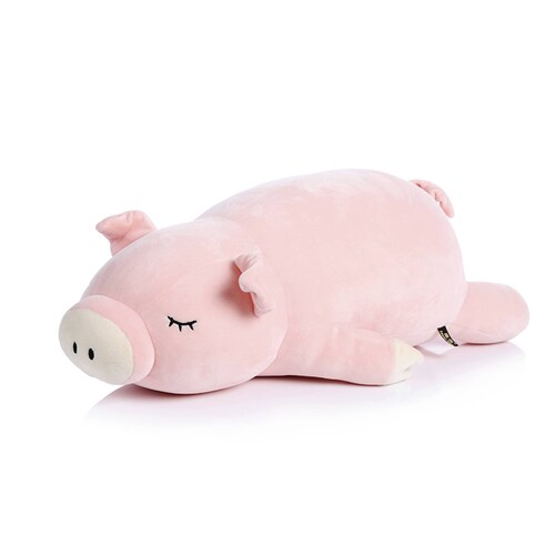 Peluche Cerdo durmiendo rosa acostado 50cm