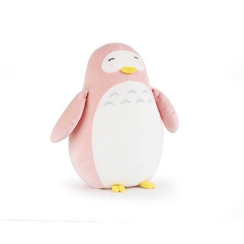 Peluche Pinguino rosa suave 20cm