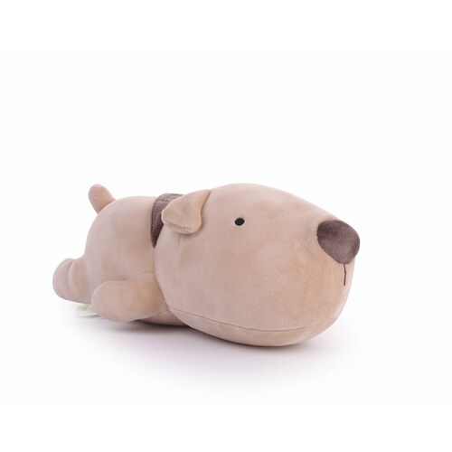 Peluche Perro cafe acostado 45 cm