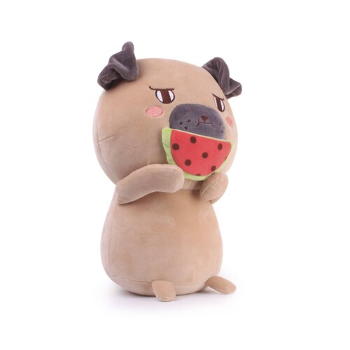 Peluche Perro comiendo sandia 20cm