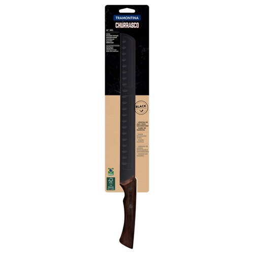 Cuchillo Slicer Tramontina Churrasco Black Acero Inox 12 Pulgadas