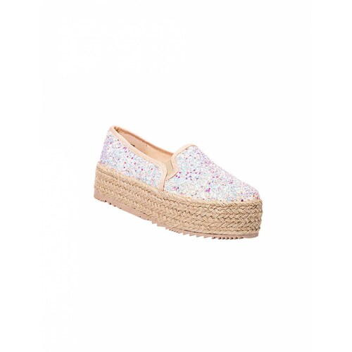 LEON Tenis Plataforma Casual Dama Mujer Negro Glitter 2507
