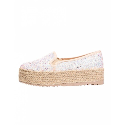 LEON Tenis Plataforma Casual Dama Mujer Negro Glitter 2507