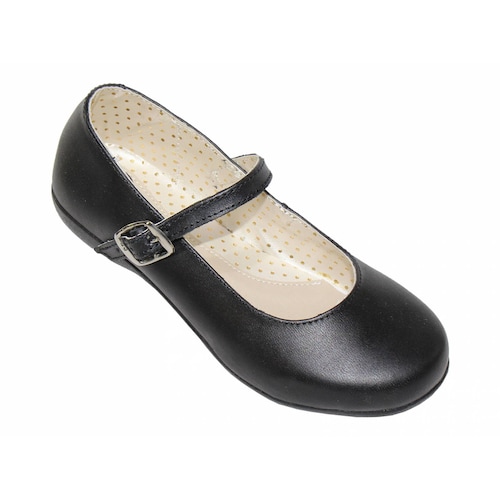 FLAT BALERINA CASUAL VESTIR LEON NINA NEGRO PIEL 80200