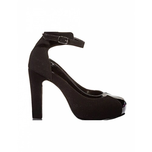 ZAPATILLAS TACONES VESTIR LEON MUJER DAMA NEGRO GAMUZA 9853