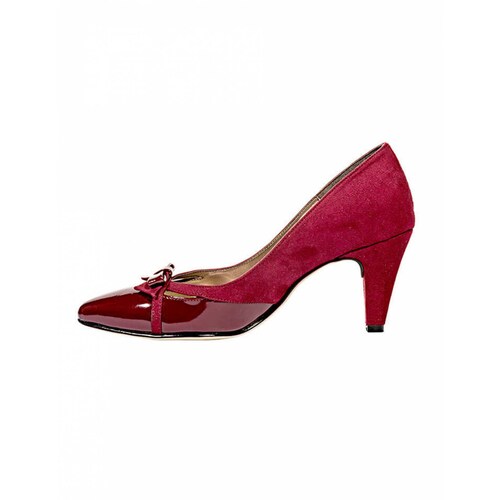ZAPATILLAS TACONES VESTIR LEON MUJER DAMA ROJO CHAROL 9832