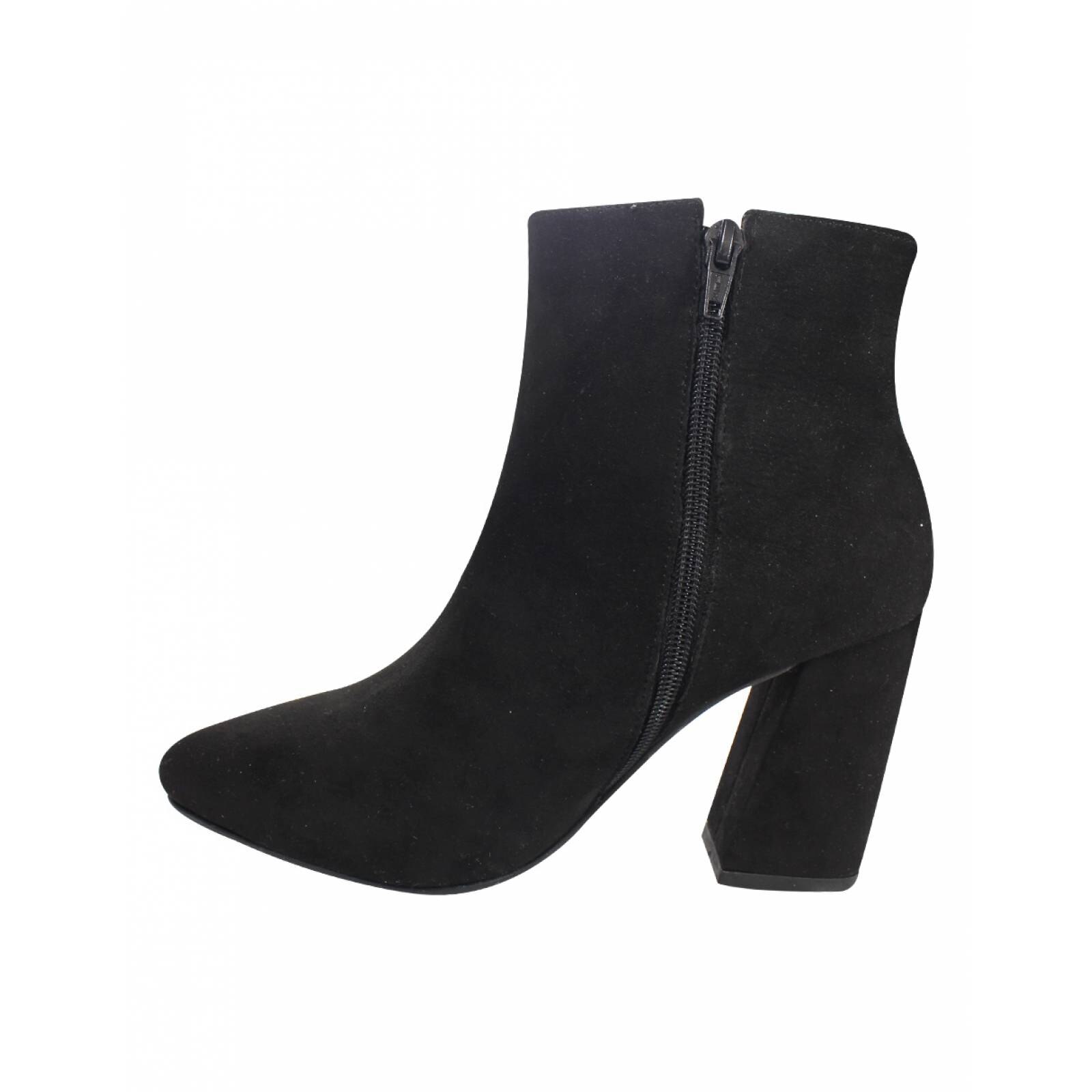 Botin negro outlet gamuza mujer