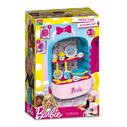Barbie Juego de cocina con carrito Mega Case 2 en 1 Bildo