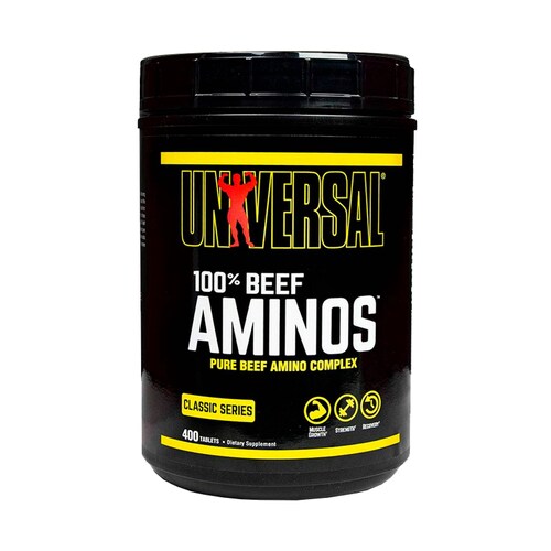 Aminoacidos a base de carne Universal Nutrition 100% Beef Aminos 400 Tabletas 