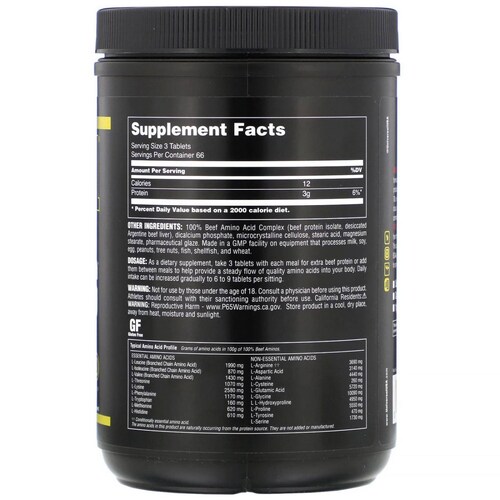 Aminoacidos a base de carne Universal Nutrition 100% Beef Aminos 400 Tabletas 
