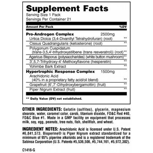 Precursor de testosterona Universal Nutrition Animal Test 21 Packs 