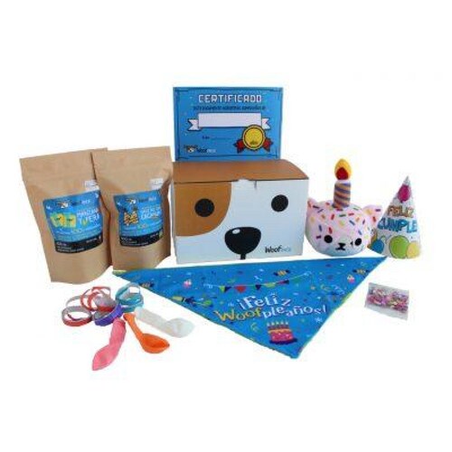 Pack WoofPack Cumpleaños Perro Chico Juguete Premios Bandana 