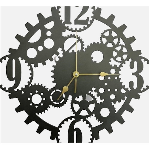 Reloj de Pared Metálico de Engranajes 