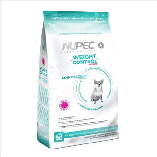 Alimento para perro Nupec Weight Control Razas Pequeñas 2Kg 