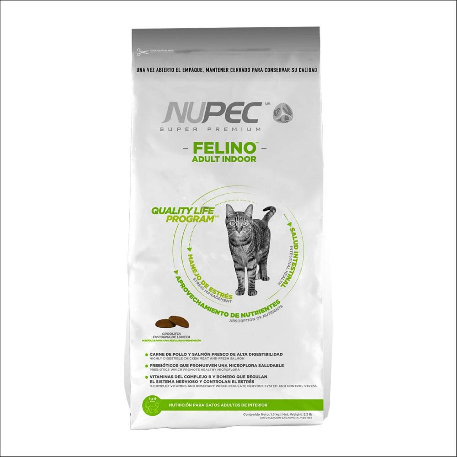 Alimento Para Gato Nupec Felino Adulto Indoor De 1 5kg Sears