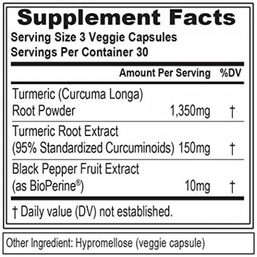 Vitaminas Evl Turmeric Cúrcuma 90 Cápsulas 