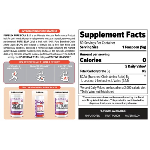 Aminoácidos Finaflex Pure Bcaa 2:1:1 400 gr 