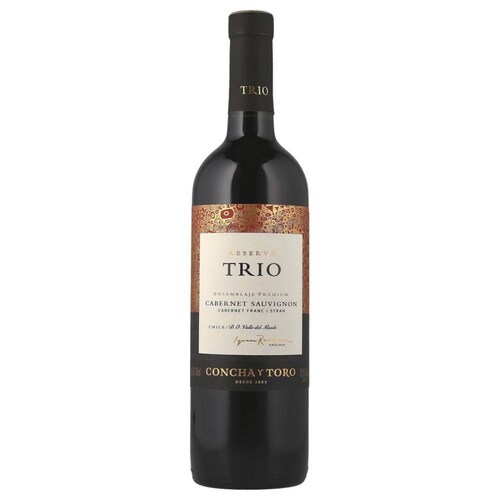 Pack de 6 Vino Tinto Trio Merlot Carmenere Syrah 750 ml 