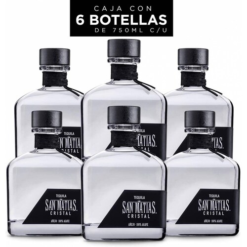 Pack de 6 Tequila San Matias Cristal Añejo 750 ml 