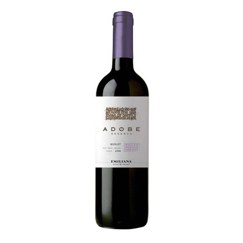 Pack de 6 Vino Tinto Adobe Reserva Merlot Organico 750 ml 