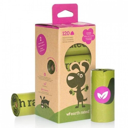 Caja 8 rollos Bolsas Biodegradables Popo de Perro EarthRated 