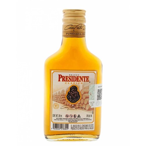 Pack de 6 Brandy Presidente Clasico 200 ml 