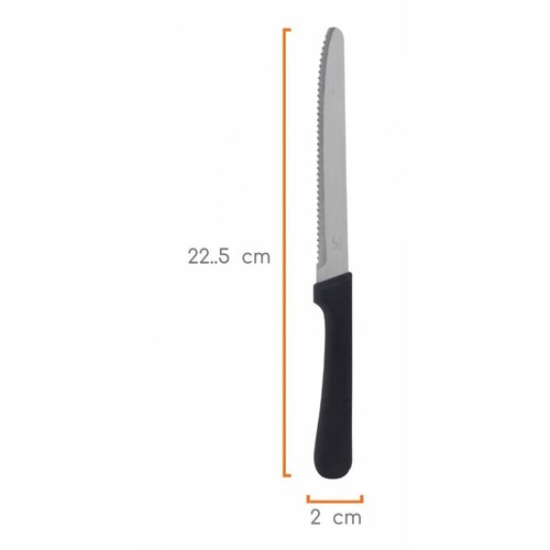 Set de 4 Cuchillos Bazzeff de cocina tipo serrucho con punta redonda 